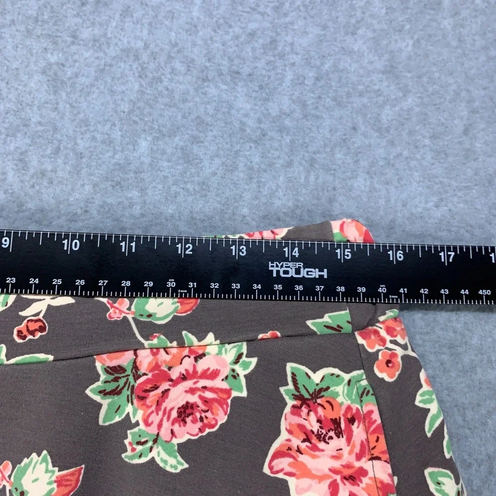 Matilda Jane Skirt Womens L Brown Floral Rose A-Line Knit Stretch 18614B